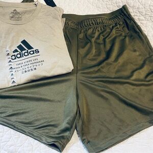 Adidas Men's Olive Green Athletic Shorts